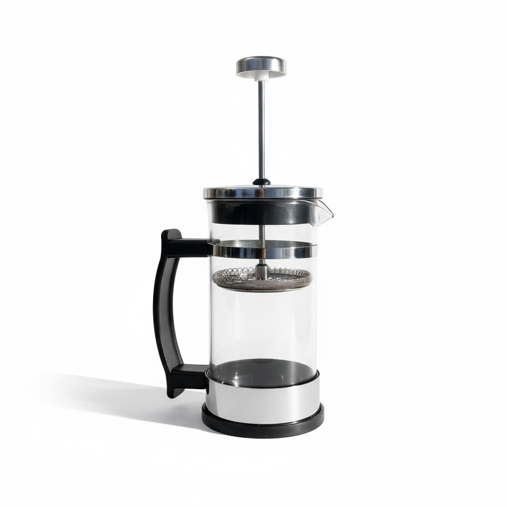 |Style 2 | French Press Premium Glass & Stainless Steel Coffee Maker –  Heat-Resistant Glass, Fine Mesh Filter, Ergonomic Handle